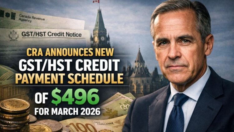 CRA Announces New GST/HST Credit Payment Schedule of $496 for March 2026